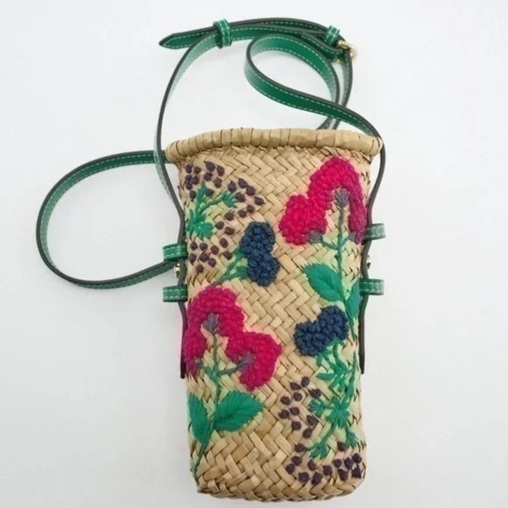 ZARA Raffia mini crossbody bag green 6211/910 - Picture 1 of 11